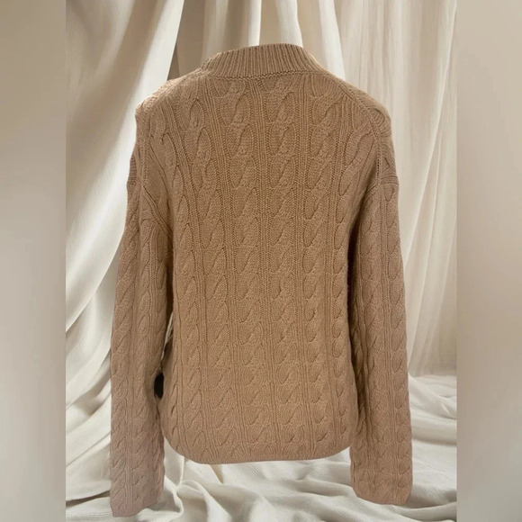 ๐ Vince Twisted Cable Wool & Cashmere-Blend Sweater Brown Small - Picture 5 of 6